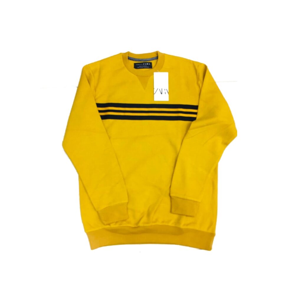 ZR Premium Cotton Terry Sweatshirt – Yellow With Black Stripes