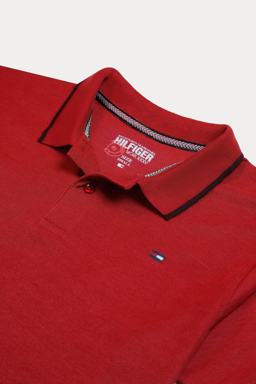 TM Tipped Cotton Polo Shirt – Red