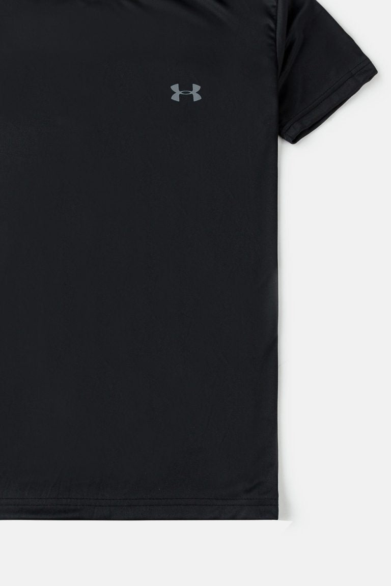 UA Imported Dri-FiT Plain T Shirt – Black