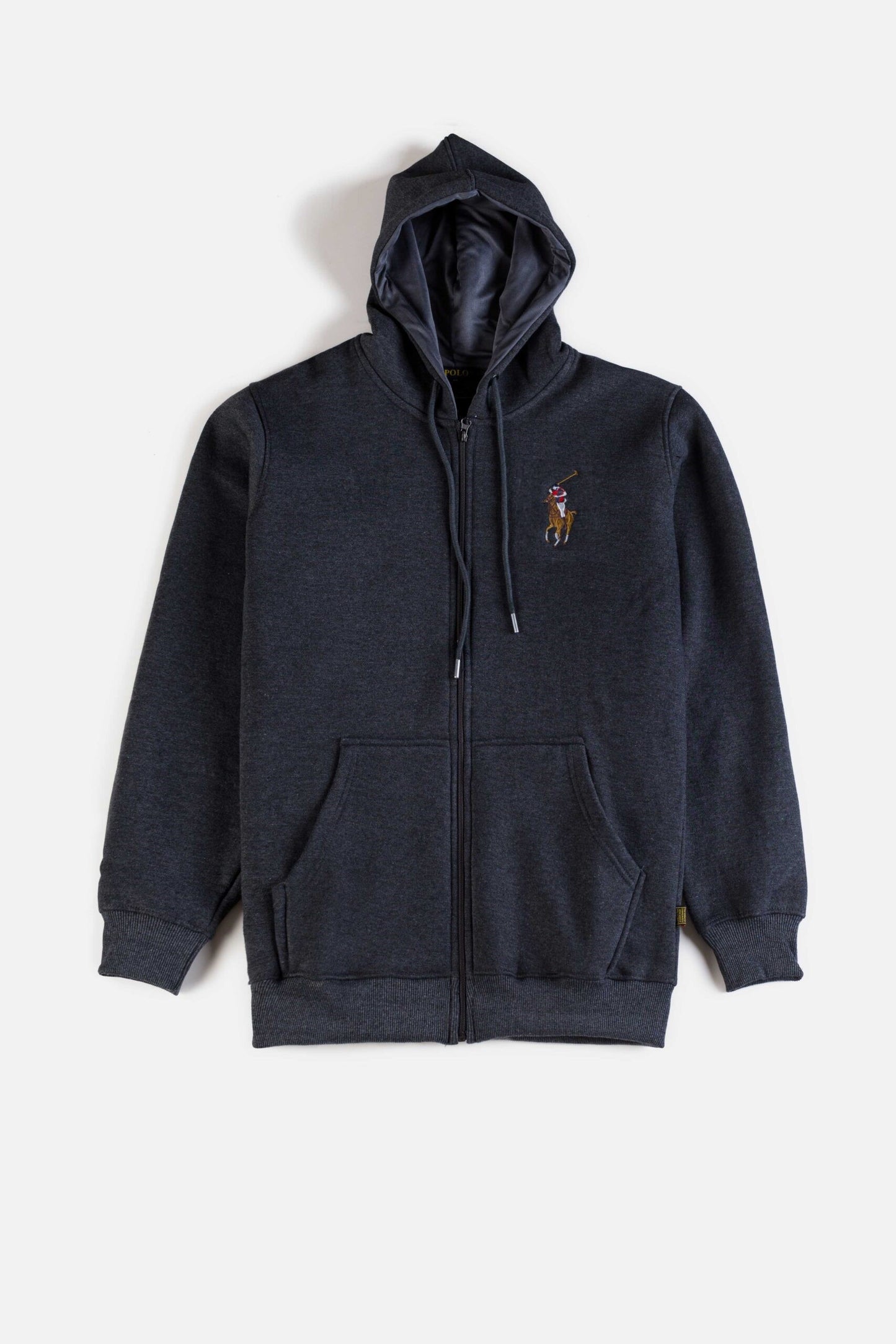 RL Premium Fleece Multi Pony Zipper Hoodie – Charcoal