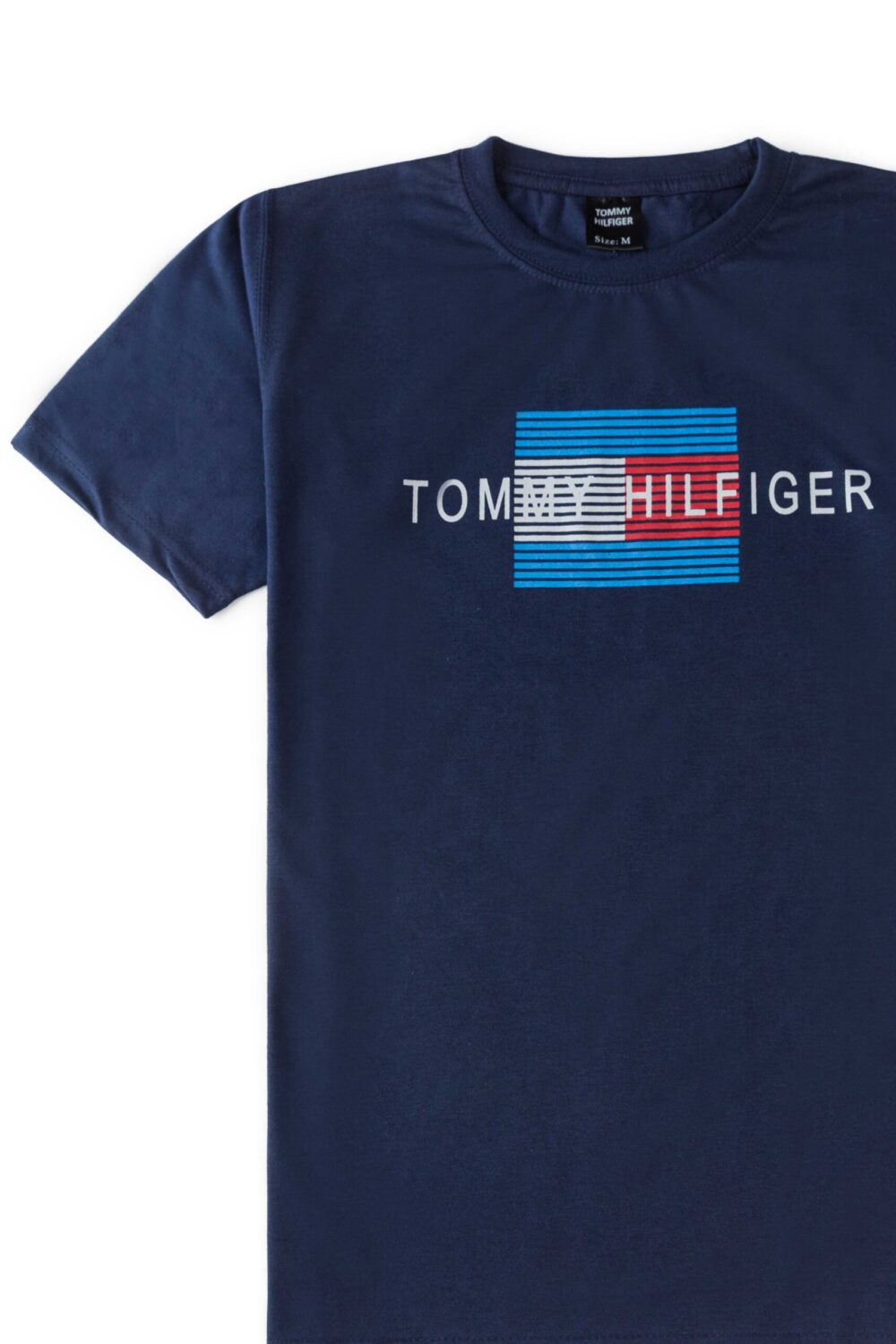 Tommy Print Cotton T Shirt – Navy Blue