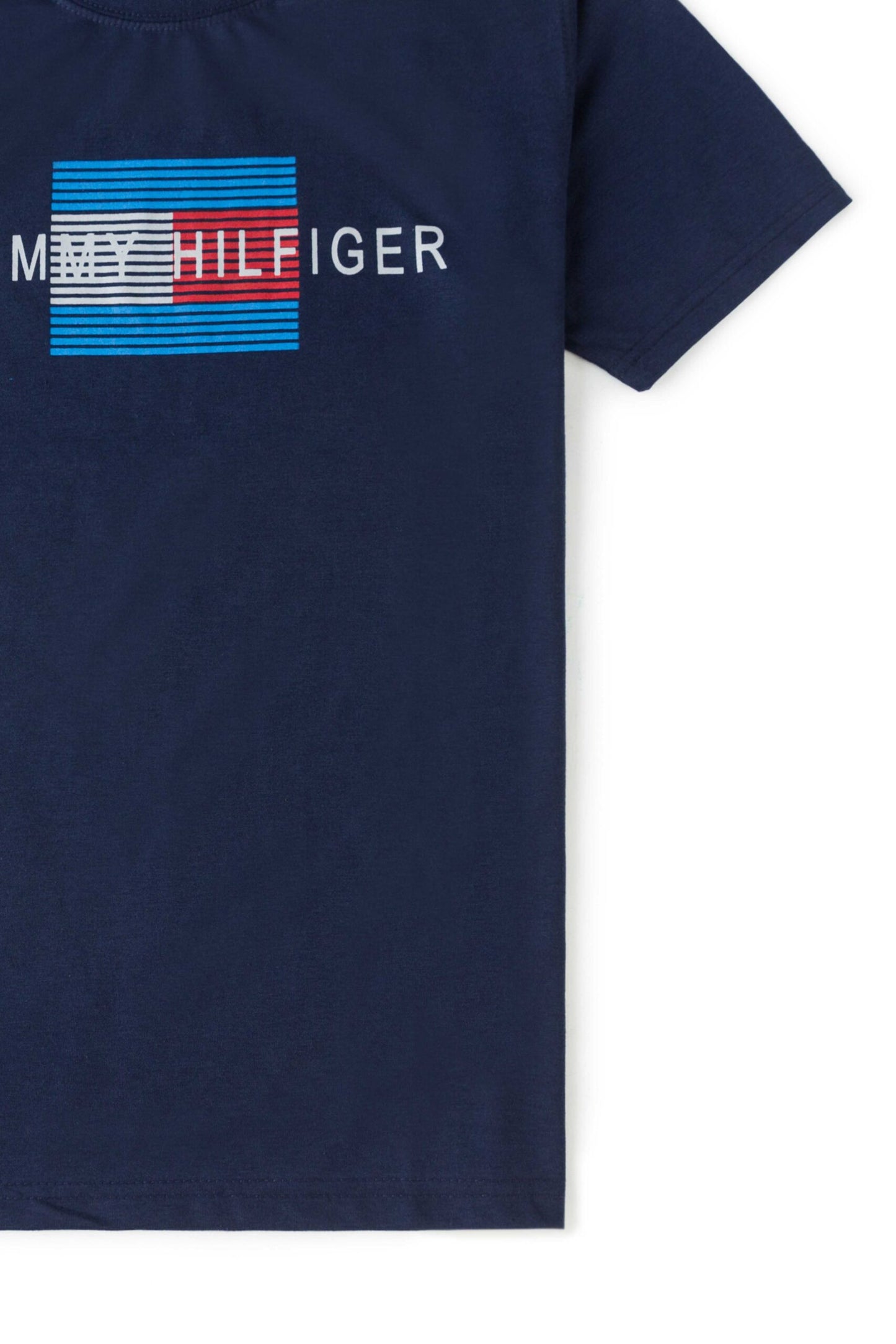 Tommy Print Cotton T Shirt – Navy Blue