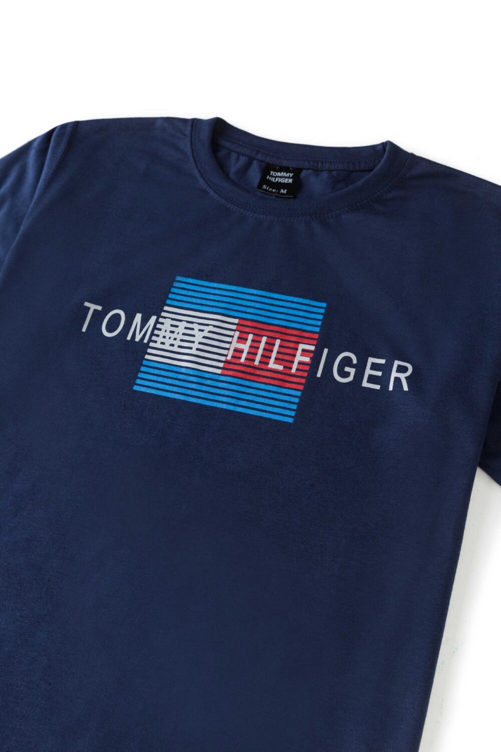 Tommy Print Cotton T Shirt – Navy Blue