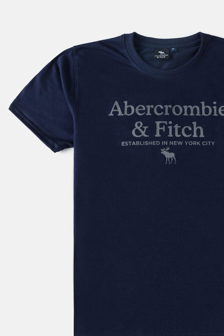 Abercrombie & Fitch Cotton Print T Shirt – Navy Blue