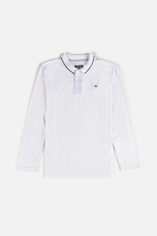 Tommy Cotton Full Polo Shirt – White