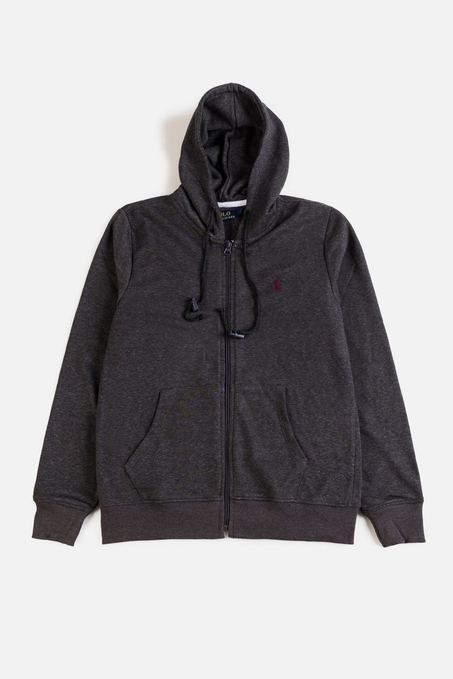 RL Premium Fleece Basic Hoodie – Charcoal With Red Pony