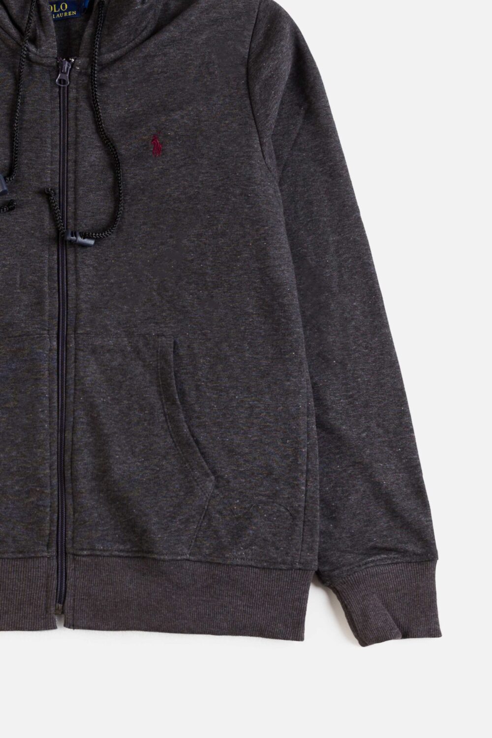 RL Premium Fleece Basic Hoodie – Charcoal With Red Pony