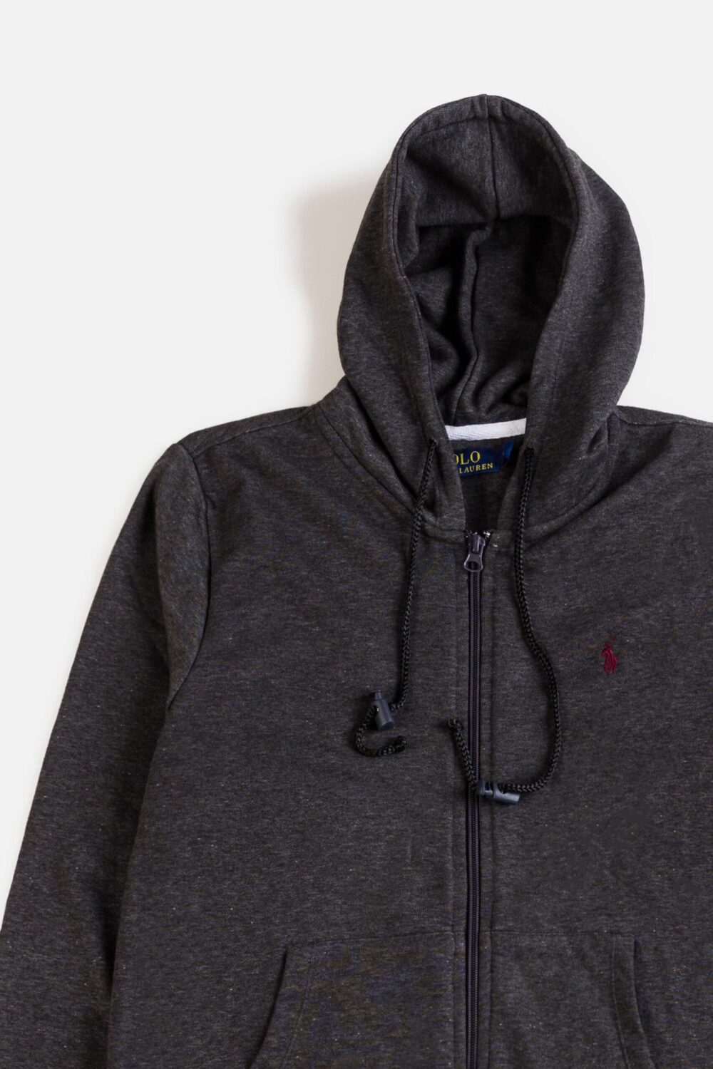 RL Premium Fleece Basic Hoodie – Charcoal With Red Pony