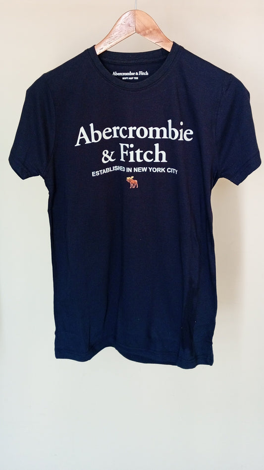 A&B Imported Premium Print T Shirt - Navy Blue